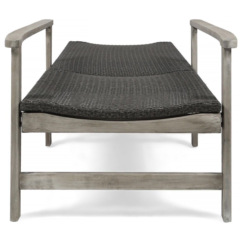 Hearth and Haven Hampton Outdoor Chaise Lounge with Adjustable Seating in Grey, , large