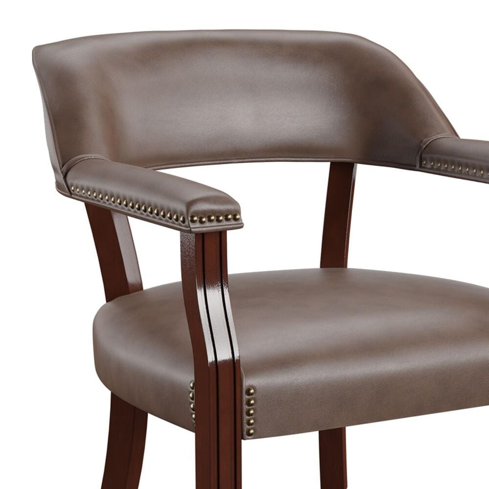 Steve Silver Tournament Arm Chair in Medium Cherry, , large