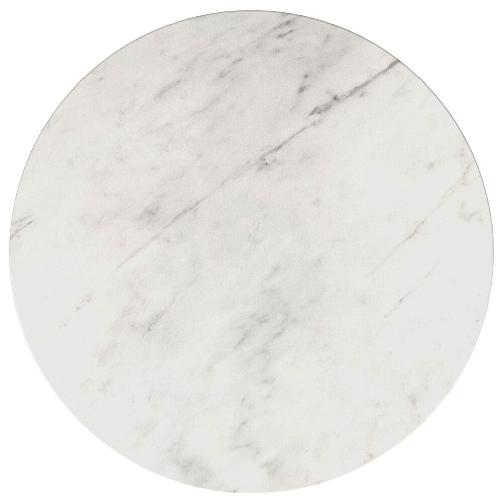 COAST Avon Round Coffee Table in White Marble and Brushed Gold, , large