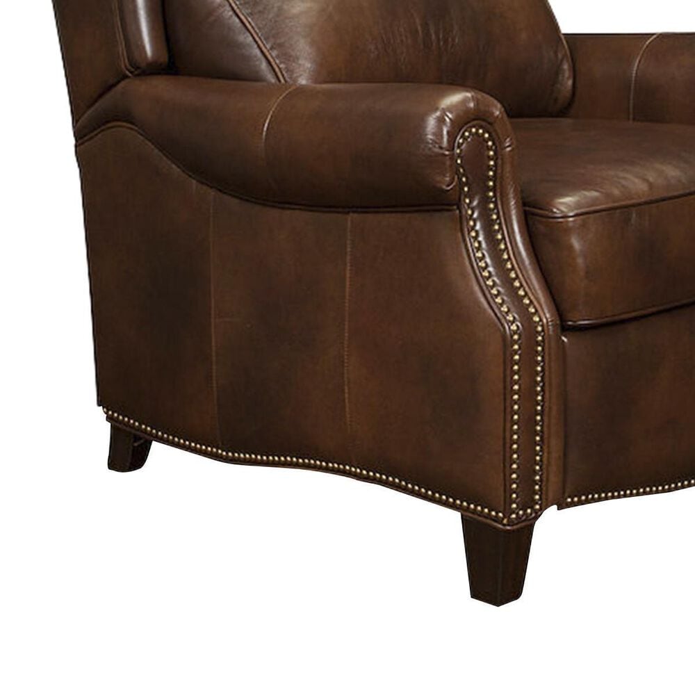 Barcalounger Meade Leather Recliner in Worthington Cognac, , large