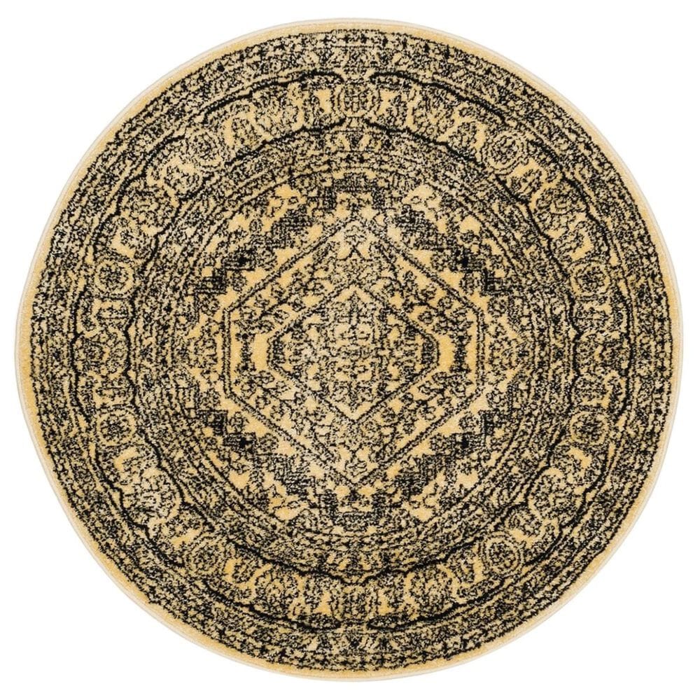 Safavieh Adirondack ADR108H 4" Round Gold and Black Area Rug, , large