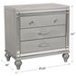 New Heritage Design Valentino 3-Drawer Nightstand in Silver, , large