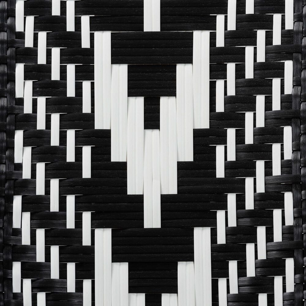 Baxton Studio Wallis Arm Chair in Black, White and Natural, , large