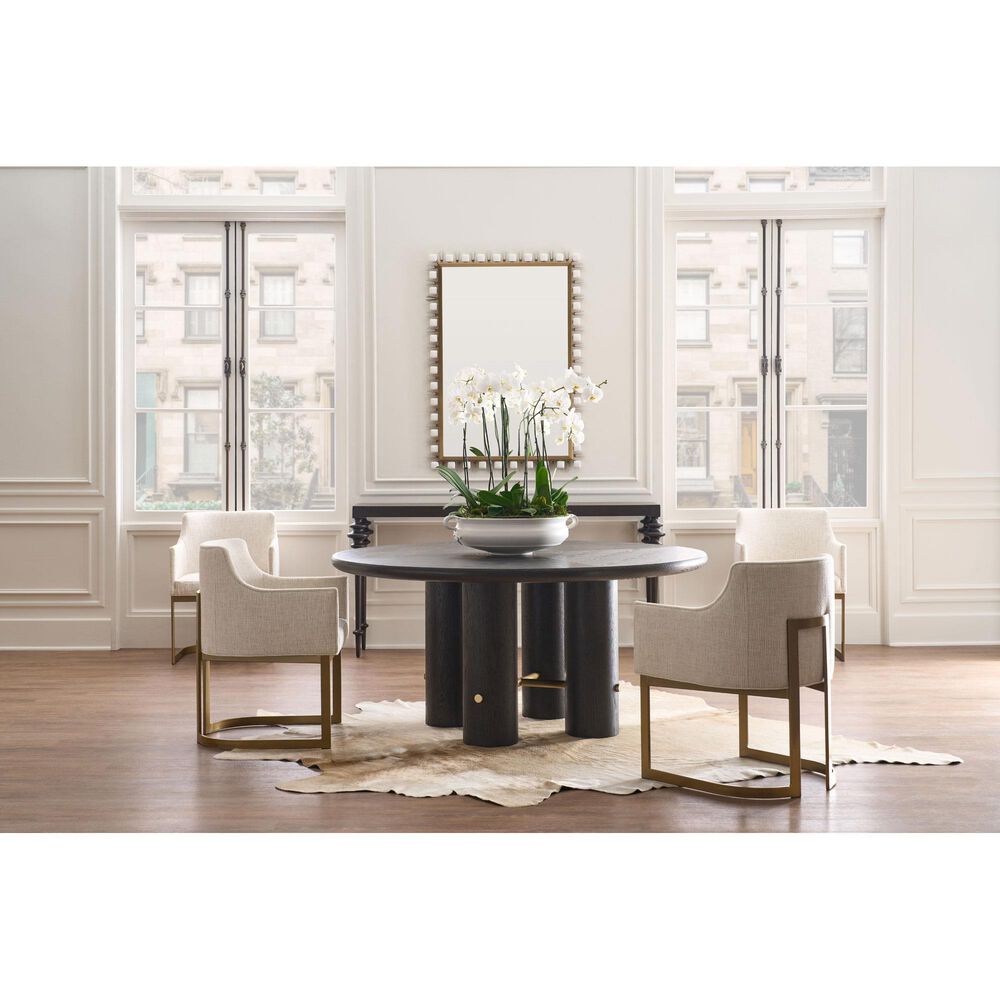 Century Cadence Dining Table in Mocha and Antique Brass Accents - Table Only, , large