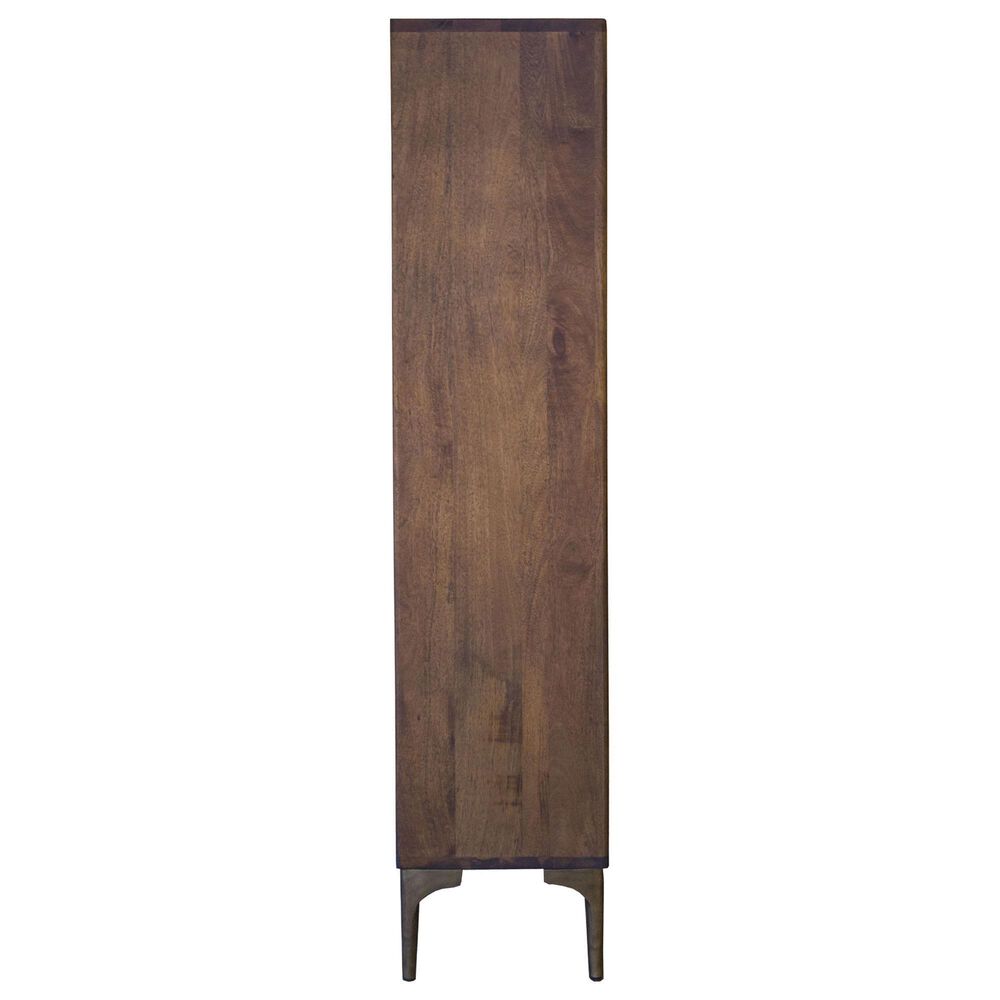 Home Trends &amp; Design Santa Cruz 3-Shelf Bookcase in Walnut and Antique Gold, , large