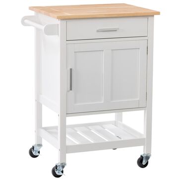 CorLiving Sage 1 Door Kitchen Cart in White, , large