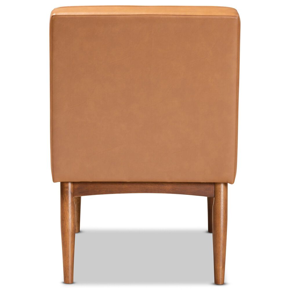 Baxton Studio Riordan Side Chair with Tan Cushion in Walnut Brown, , large