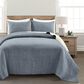 Triangle Home Fashions Pick Stitch 3-Piece King Quilt Set in Navy and Off White, , large