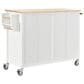 HOMLUX 54" Kitchen Island Cart with Solid Wood Top and Locking Wheels in White, , large