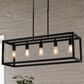 Vaxcel Pratt 5-Light Linear Chandelier in Matte Black, , large