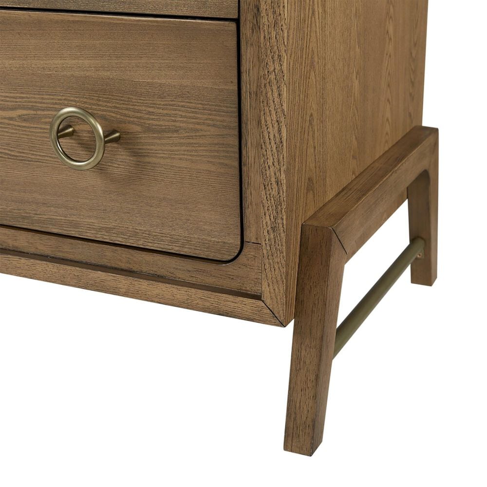 Sterling Timber Elure King Upholstered and Strap Panel Bed with Dresser and 2 Nightstands in Latte, , large
