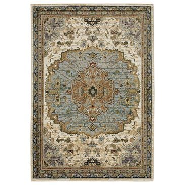 Oriental Weavers Andorra 6"7" x 9"6" Ivory and Blue Area Rug, , large