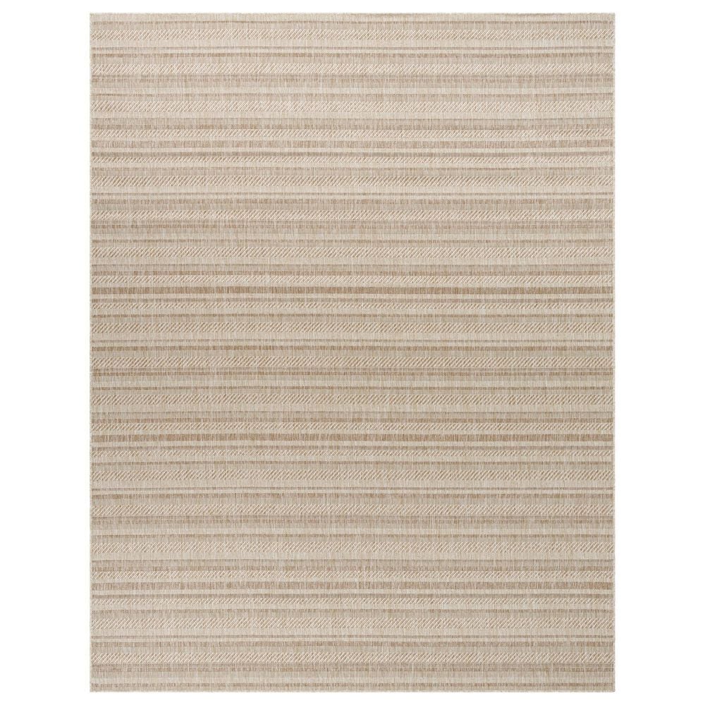 Surya Eagean EAG-2409 Light Beige, Brown, Cream and Light Brown 7"10" x 10"2" Indoor/Outdoor Area Rug, , large