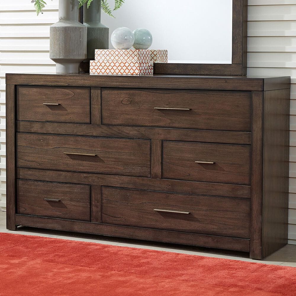 Riva Ridge Modern Loft 6-Drawer Dresser Only in Brownstone, , large
