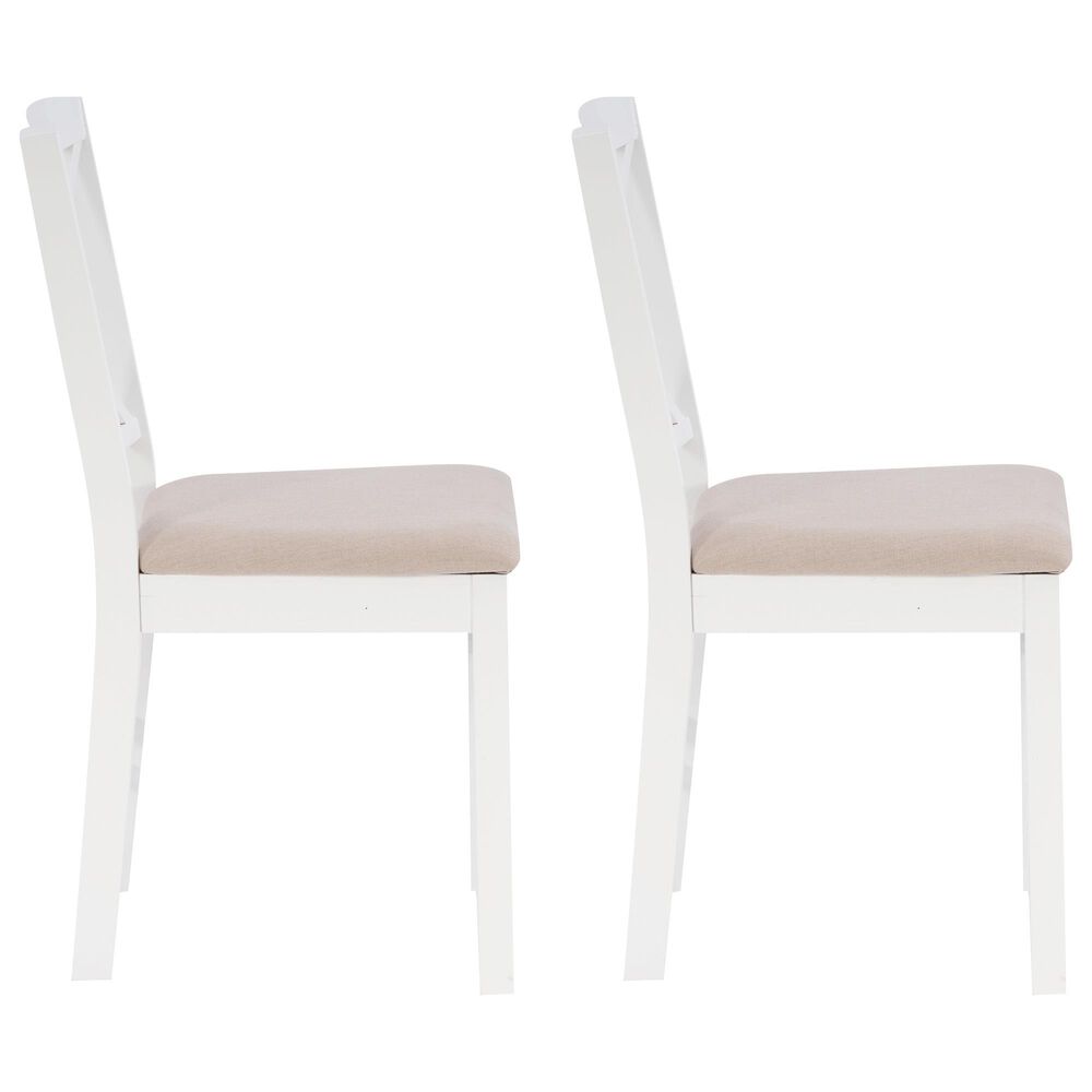 Linon Home Decor Triena X-Back Side Chair in White (Set of 2), , large