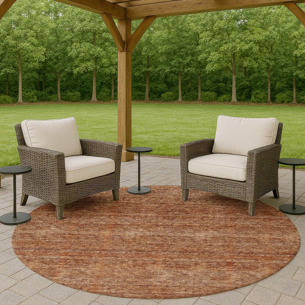 Dalyn Rug Company Soft Essentials Solid Copper 8' Round Indoor/Outdoor Area Rug, , large