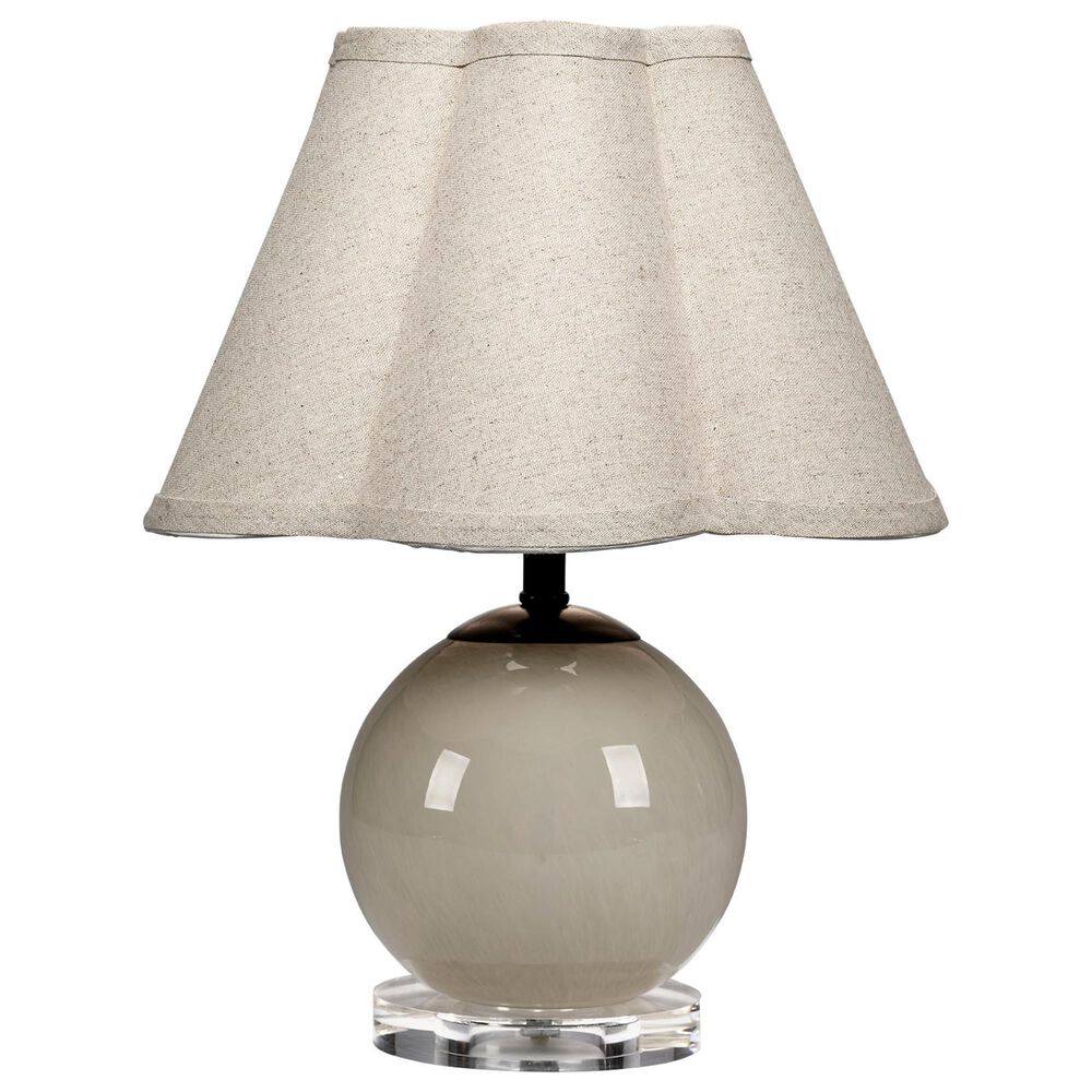 Jamie Young Nola Blown Glass Table Lamp with Linen Shade in Taupe, , large