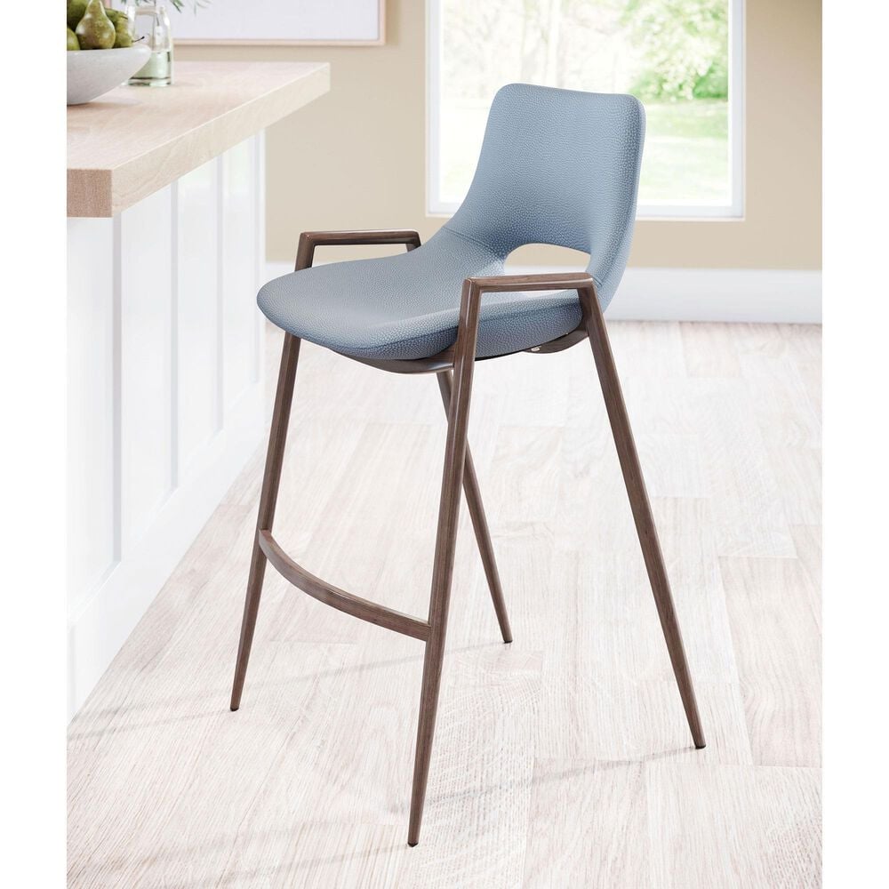 Zuo Modern Desi Counter Stool in Gray and Dark Brown &#40;Set of 2&#41;, , large