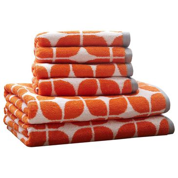 Hampton Park Lita 6-Piece Cotton Jacquard Bath Towel Set in Orange, , large