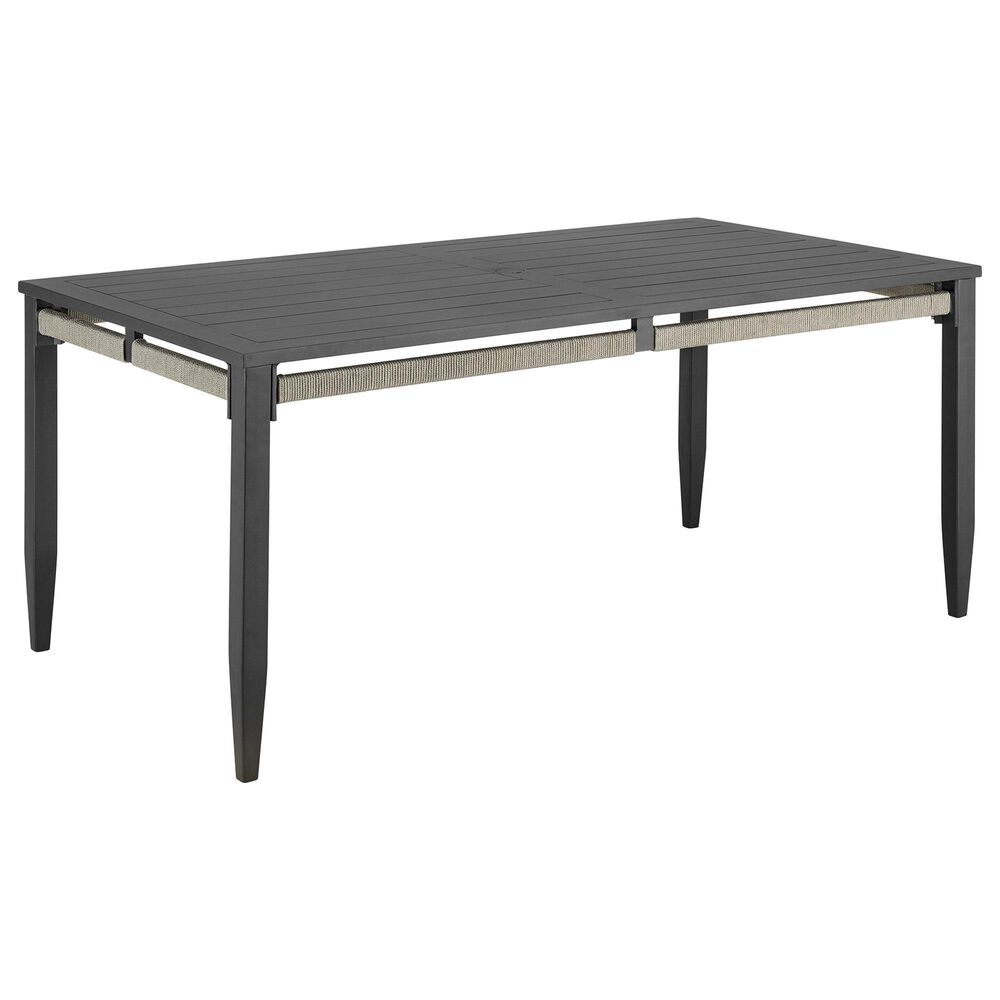 Blue River Zella Outdoor Rectangular Dining Table in Charcoal and Light Gray - Table Only, , large