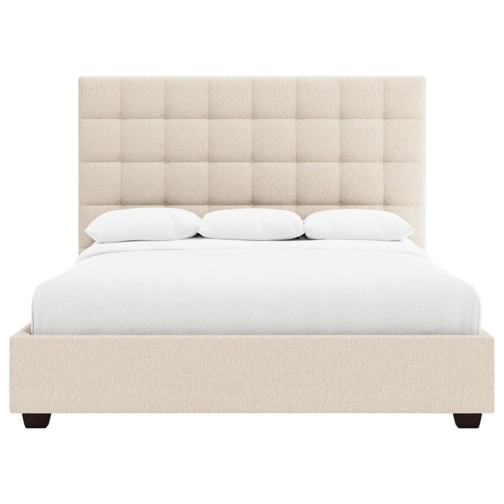 Bernhardt Avery Queen Upholstered Panel Bed in Beige and Tan, , large