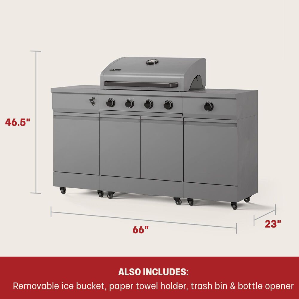 Tytus Fresno 5-Burner LP/NG Convertible Grill in Gunmetal Gray and Ash Stone, , large