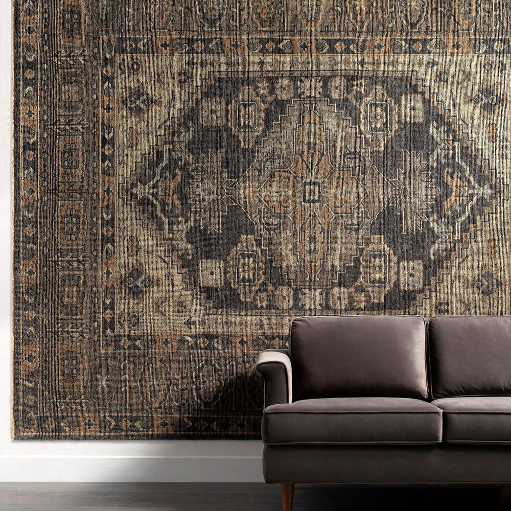 Surya Reign 6&#39; x 9&#39; Black, Charcoal, Medium Gray, Light Beige and Tan Area Rug, , large