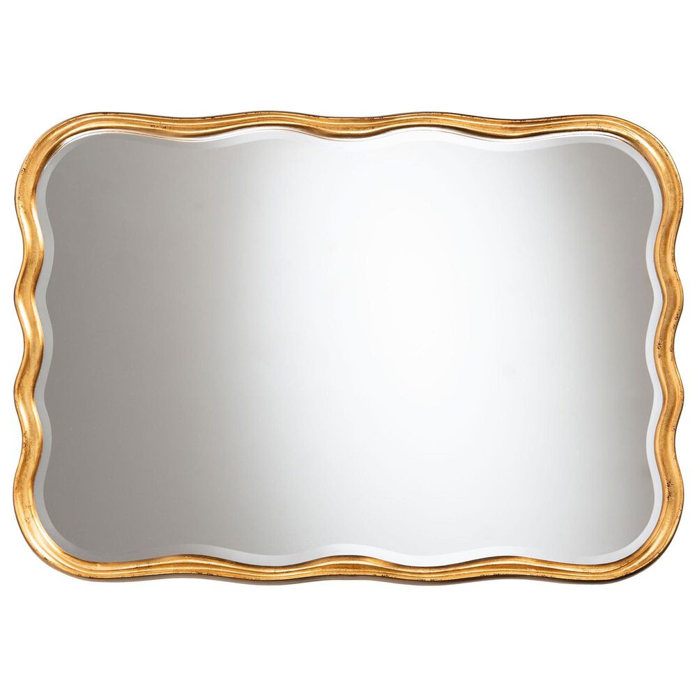 Baxton Studio Fredrika Scalloped Accent Wall Mirror in Antique Gold Leaf, , large