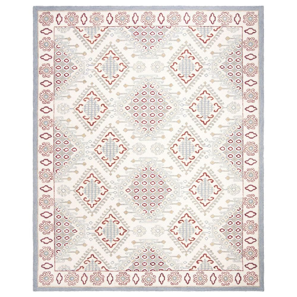 Safavieh Micro-Loop 8" x 10" Ivory and Red Area Rug, , large