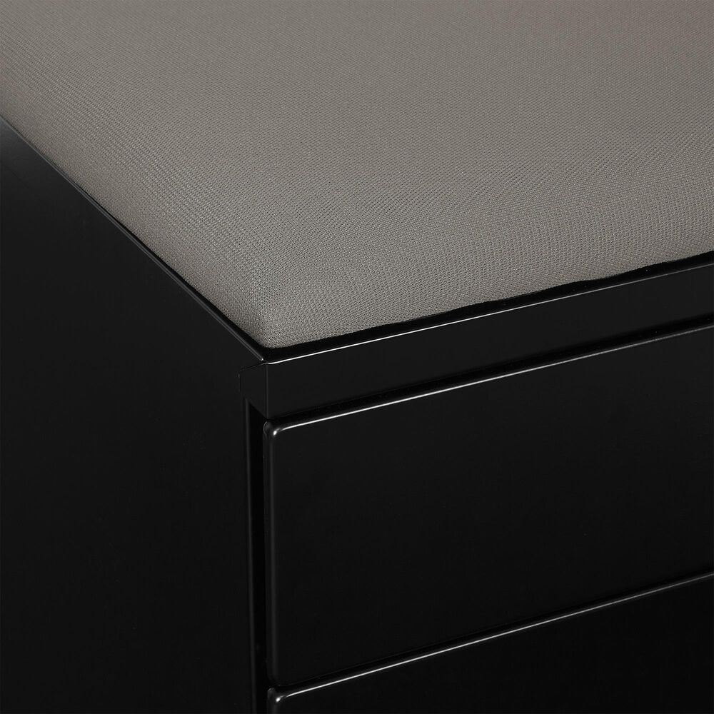 Valor Living Mobile File with Padded Seat in Black, , large
