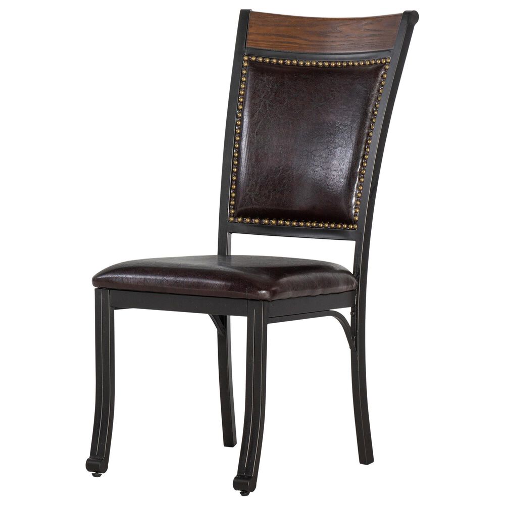 Linon Home Decor Franklin Side Chair in Black and Umber Brown, , large