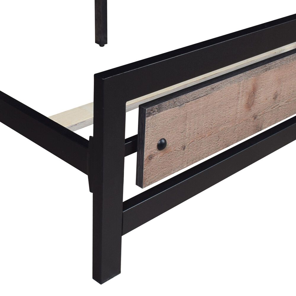 New Heritage Design Elk River King Panel Bed in Rustic Brown and Black, , large