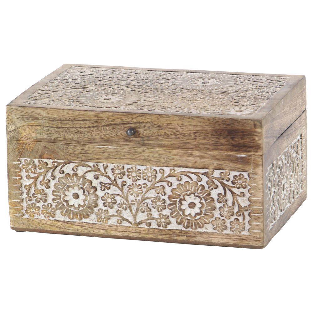Maple and Jade Coastal Box in Brown and White &#40;Set of 3&#41;, , large