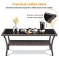 Sunwell Garden 41" Patio Rectangular Coffee Table with Glass Top in Brown, , large