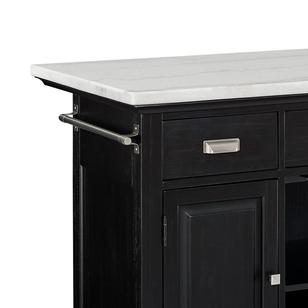 Steve Silver Aspen Kitchen Island in Ebony and White, , large