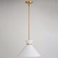 Vaxcel International Co. Ltd. Racine 1-Light Pendant in Matte White and Natural Brass, , large