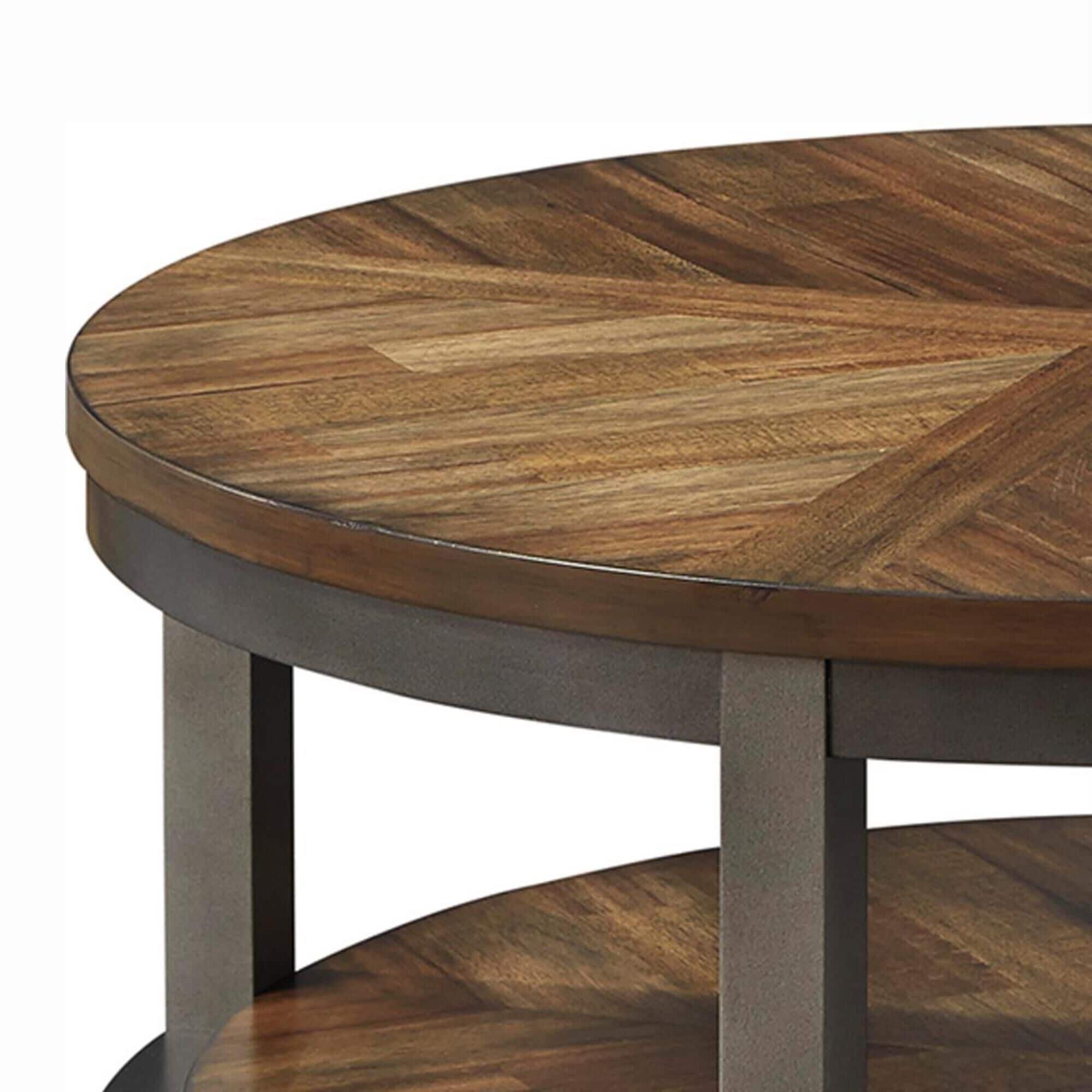 Ashley Roybeck 3-Piece Occasional Table Set in Light Brown and Bronze