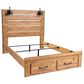 Ashley Pasklyn Queen Panel Storage Bed in Rich Honey Brown, , large