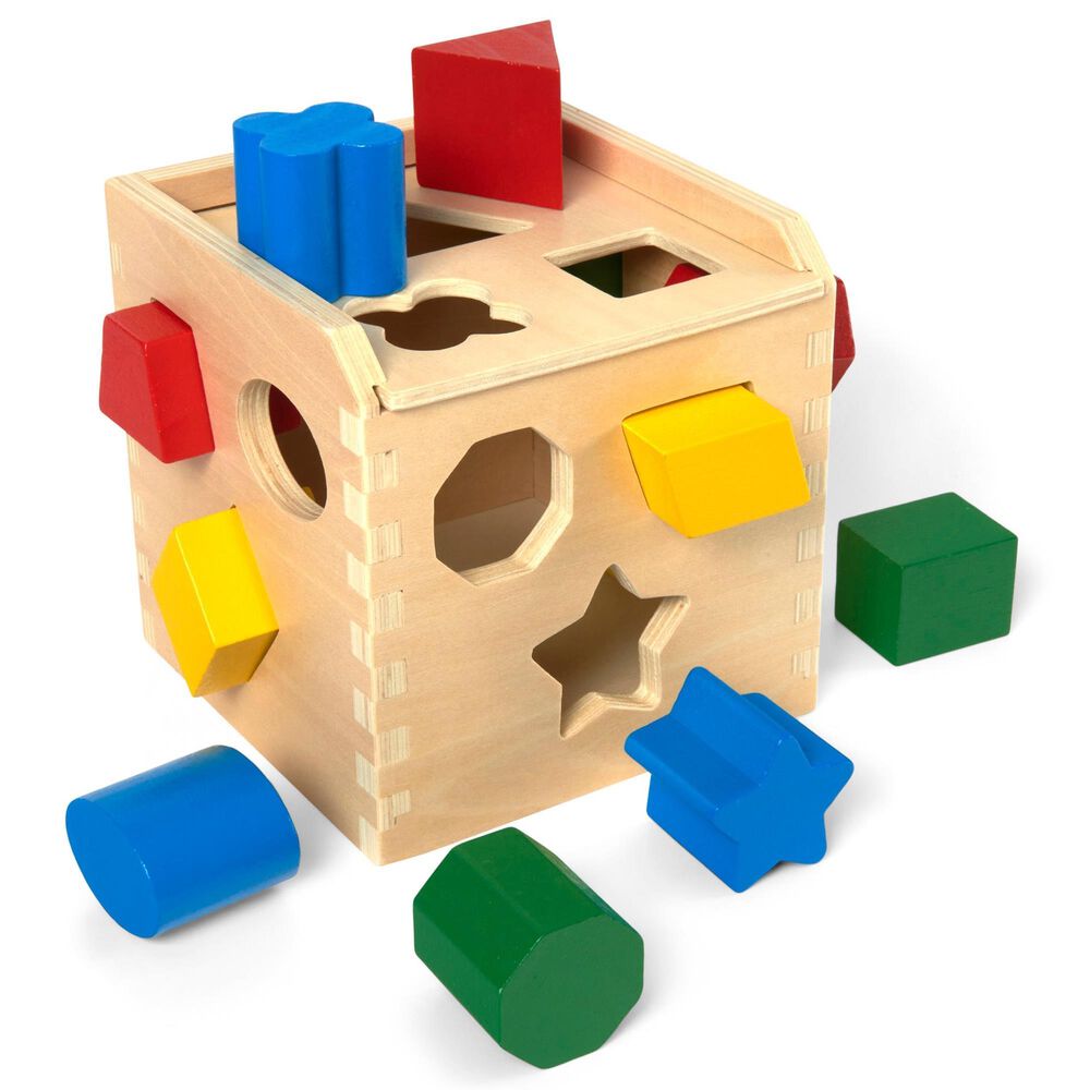 Melissa & Doug Shape Sorting Cube Wooden Toy, , large
