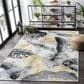 Safavieh Barbados Tropical Botanical 5"3" x 7" Grey and Gold Indoor/Outdoor Area Rug, , large