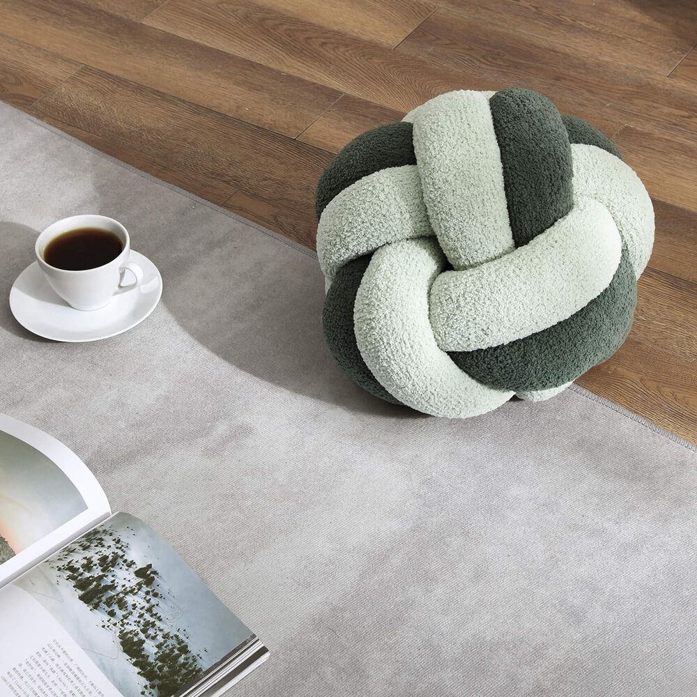 Sunday Citizen 12&quot; Round Knot Throw Pillow in Sage and Moss, , large