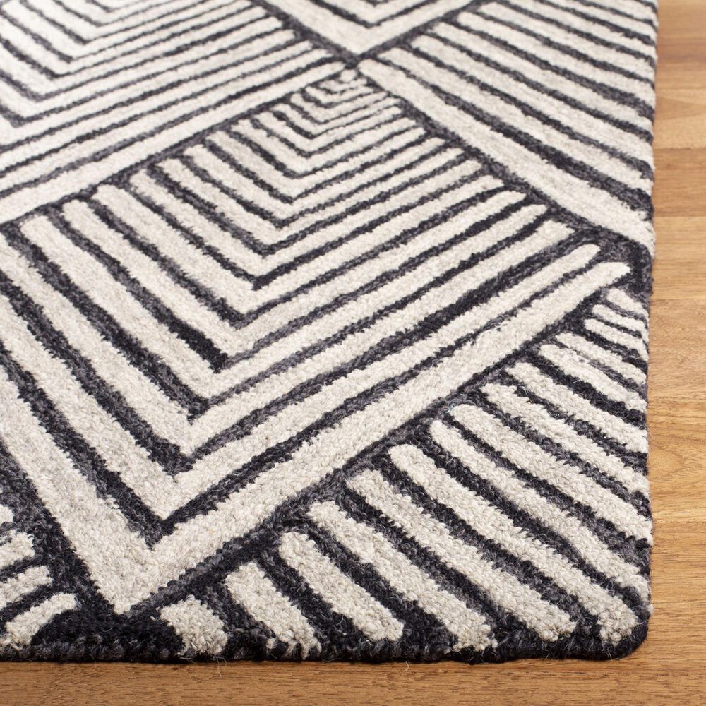 Safavieh Micro-Loop MLP151H 5&#39; x 8&#39; Charcoal and Ivory Area Rug, , large