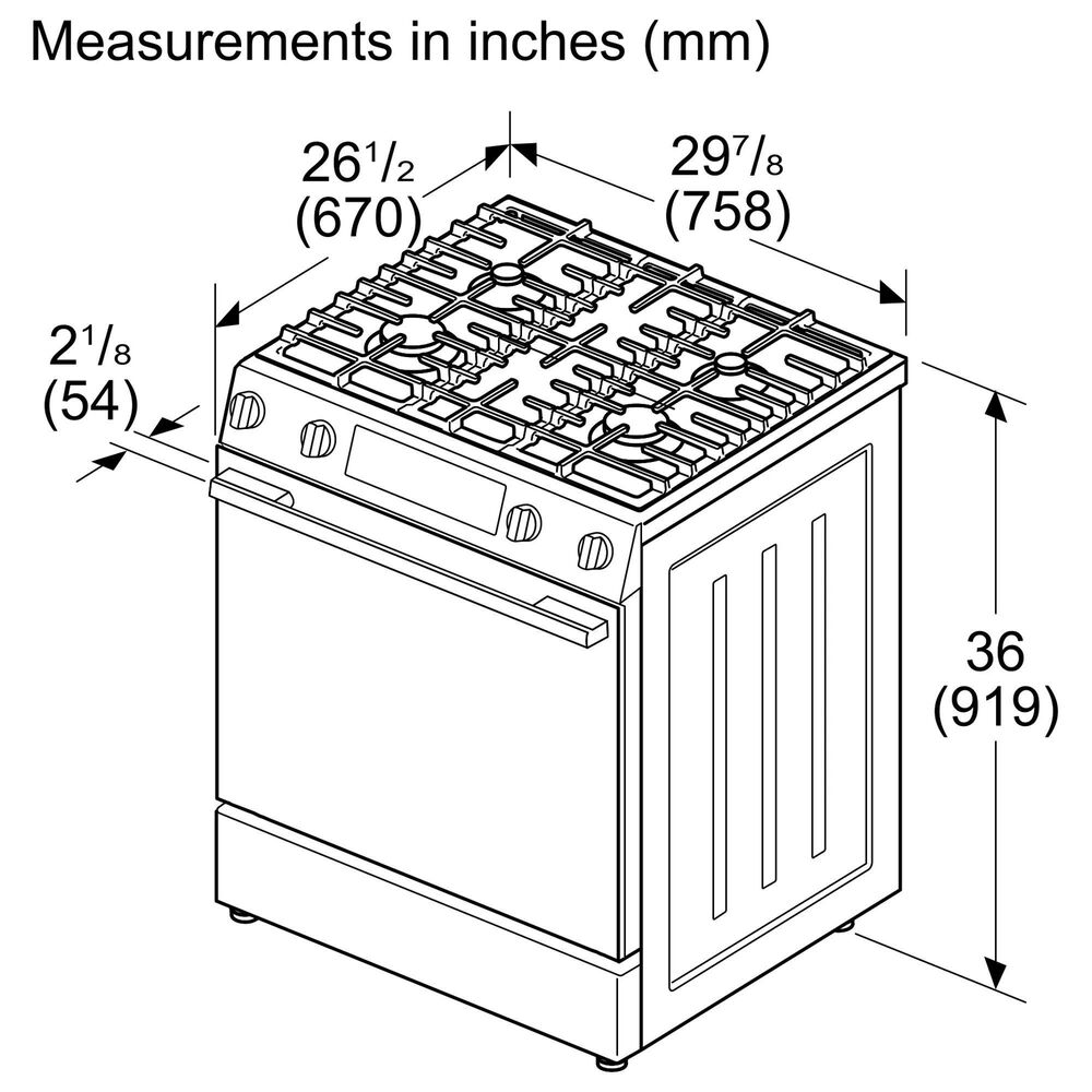 Bosch 100 Series 5.8 Cu. Ft. Freestanding Gas Range in Stainless Steel, , large