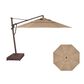 Garden Party 13" Starlux Lighted Cantilever Umbrella with Bronze Stationary Base in Sesame, , large