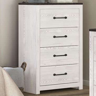 Ashley Gerridan 4 Drawers Chest in White and Gray, , large