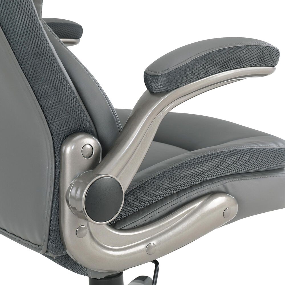 Valor Living Executive Chair with Charcoal Grey Upholstery in Titanium, , large
