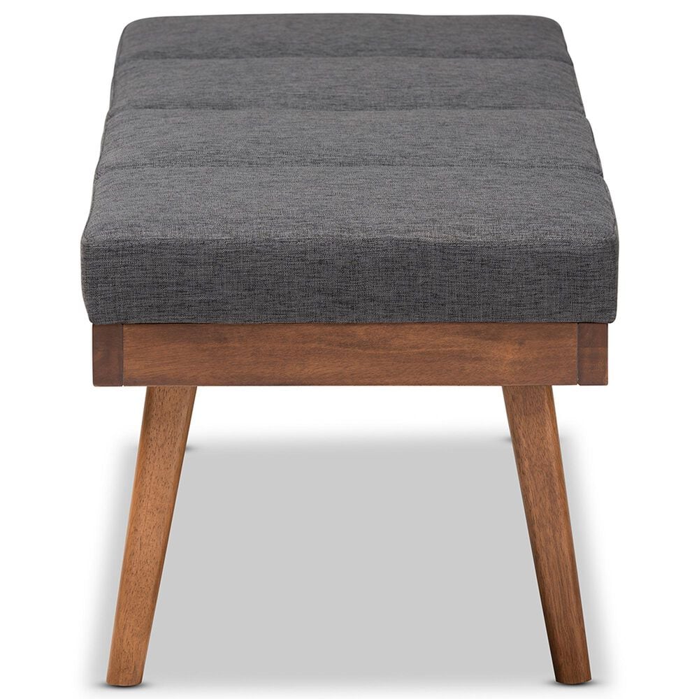 Baxton Studio Larisa Accent Bench in Charcoal, , large