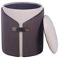Rta Products Two-Toned Vanity Stool Storage Ottoman in Brown, , large