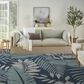 Nourison Garden Oasis GOA02 Navy 10" x 14" Indoor/Outdoor Area Rug, , large