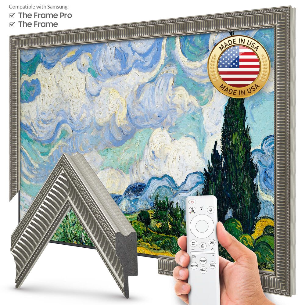 Deco TV Frames Slim 32" Frame Bezel for Samsung the Frame TV in Empire Silver, , large